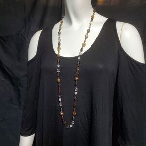 NWT Von Maur Brown, Gray, & White Necklace
